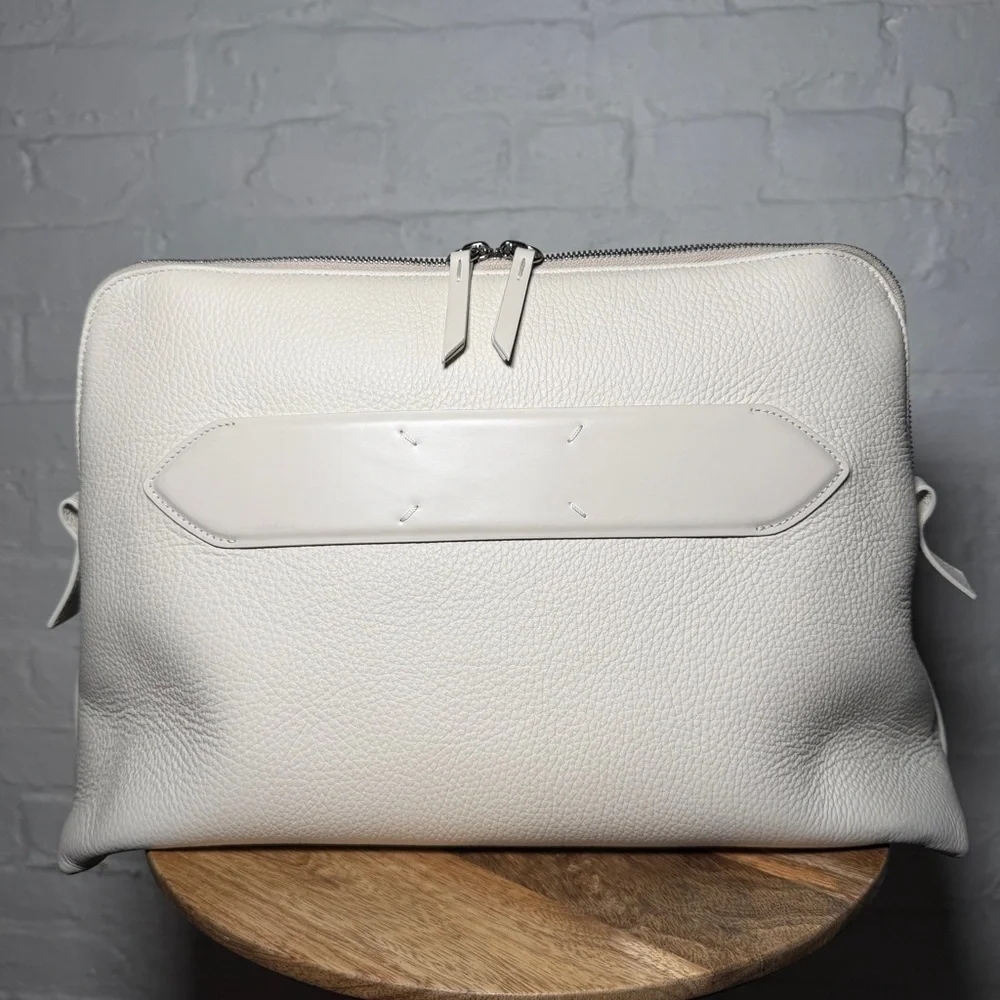 Maison Margiela Soft 5AC White On-Body Crossbody Messenger Shoulder Deerskin Bag